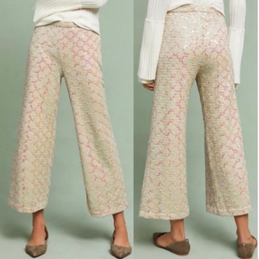Anthropologie Sequin Showstopper Wide Leg Pants 6 NWT